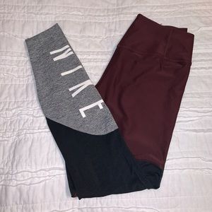 Maroon Nike leggings